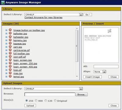 image manager screen